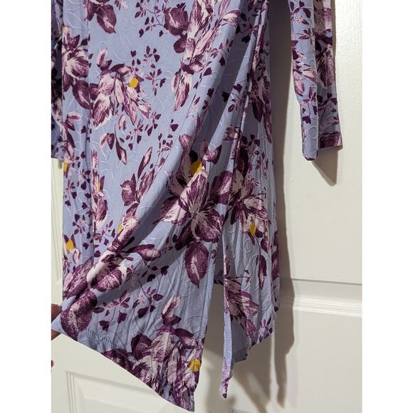 JM Collection Tunic Top Womens Small Floral Jacquard Knit 3/4 Sleeve Pullover - Picture 7 of 8